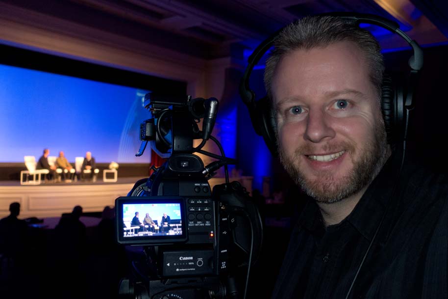 Filming Shantanu Narayen, CEO of Adobe at a conference in Las Vegas